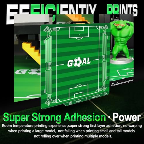 JUUPINE Goal Build Plate for Bambu Lab P2S/X2D/X1/X1C/A1/P1P/P1S PLA Cool Plate 256x256mm,Room Temp Printing Save time&Energy for Bambu Lab Build Plate with QR Code Scratch-Resistant Easy to Maintain - color: for PLA Goal Build Plate