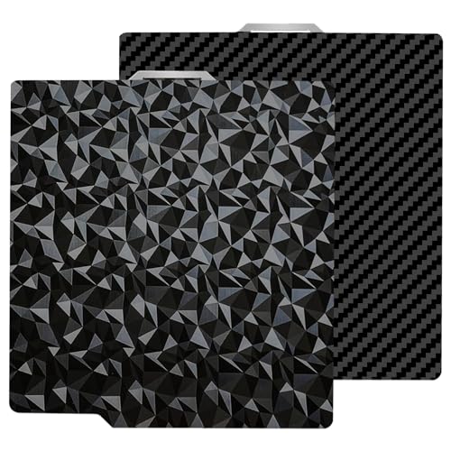 257x257mm PET PEO Double Side Build Plate for Bambu Lab X2D/P2S/X1C/X1/X1E/P1P/P1S/A1, Smooth Diamond PEO+Carbon Fiber PET Spring Steel Sheet Plate for Bambu Labs 3D Printer - size: 257x257mm