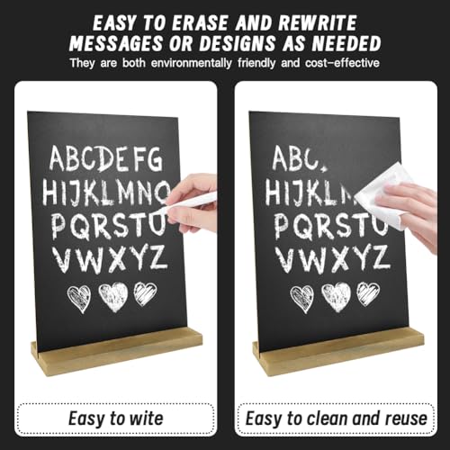 Mini Chalkboard Signs with Stand for Tables, Small Chalk Board for Food (3, 8.6"x5.9") - size: 8.6"x5.9"