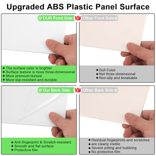 4Pack White Thin ABS Plastic Sheet 12" x 16" x 1/16" Thick White Rigid Thermoplastic Sheet (Upgrade Surface) 1.5MM Flexible High Tensile ABS Moldable Plastic Panel for Crafts, DIY, Signs - color: White, size: 12" x 16" x 1/16"