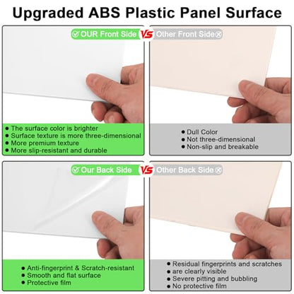 4Pack White Thin ABS Plastic Sheet 12" x 16" x 1/16" Thick White Rigid Thermoplastic Sheet (Upgrade Surface) 1.5MM Flexible High Tensile ABS Moldable Plastic Panel for Crafts, DIY, Signs - color: White, size: 12" x 16" x 1/16"