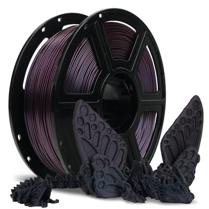 FLASHFORGE Rapid PLA Filament 1.75mm +/- 0.02mm Burnt Titanium to Abyssal Red Gradient, Max 500mm/s High Speed Printing, 3D Printer Filament 1kg(2.2lbs), Changing Colors with Light - color: Burnt Titanium to Abyssal Red Gradient