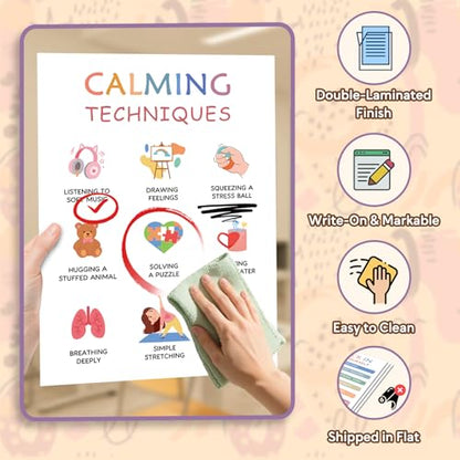 KIDS KING 12 Learning Posters - Mental Health (10"x14") - color: Mental Health