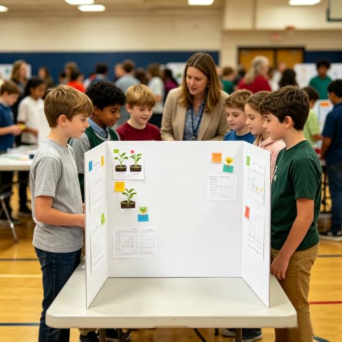 24" x 16",3-Pack, Trifold Poster Board, White Corrugated Project Boards for Science Fairs, Office & School Projects, Photo Displays Event - size: 2