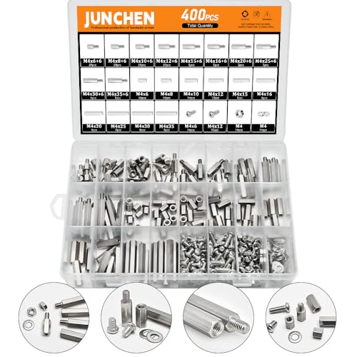 M4 Hex Standoff PCB Motherboard Spacer Assortment Kit,400pcs 304 Stainless M4 Steel Male Female Mount Standoff Spacer Nut Bolt Prototyping Accessories for Quadcopter Drone, Computer & Circuit Board - size: M4