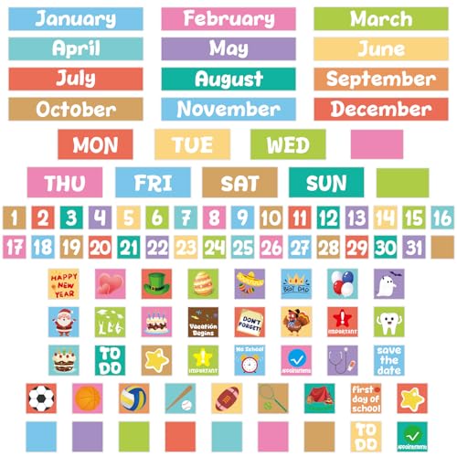 Calendar Magnets Classroom Magnetic Calendar Numbers 95Pcs Whiteboard Month Week Holiday Magnets Labels Home Office School Classroom Supplies