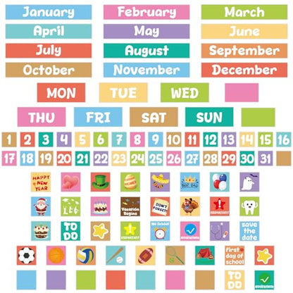 Calendar Magnets Classroom Magnetic Calendar Numbers 95Pcs Whiteboard Month Week Holiday Magnets Labels Home Office School Classroom Supplies
