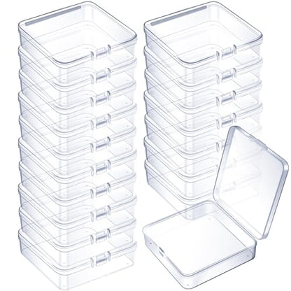 Jetec 18 Pieces Small Clear Plastic Storage Box, 3.7 x 3.7 x 1.2 Inch - size: 3.7 x 3.7 x 1.2 Inch