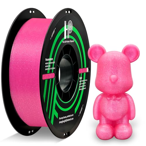 HP3DF Glitter PLA Filament, Twinkling 3D Printer Filament, PLA Filament 1.75mm Dimensional Accuracy +/- 0.02mm, 1KG Spool (2.2 lbs), Fit Most FDM Printer (Glitter Pink) - color: Glitter Pink