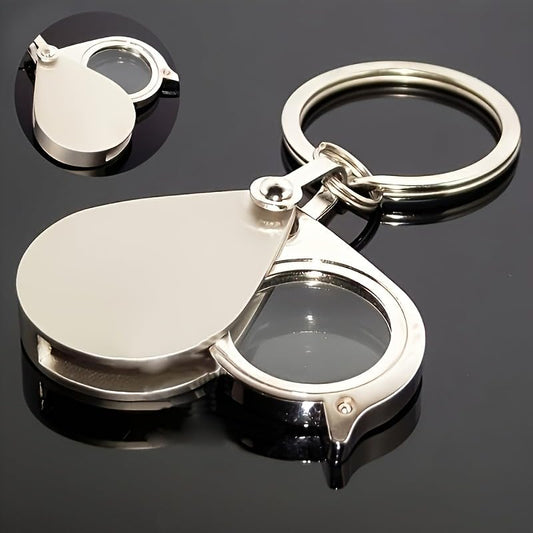 10X Mini Pocket Magnifying Glass Keychain for Reading Newspaper Book Magazine Foldable Loupe Magnifier
