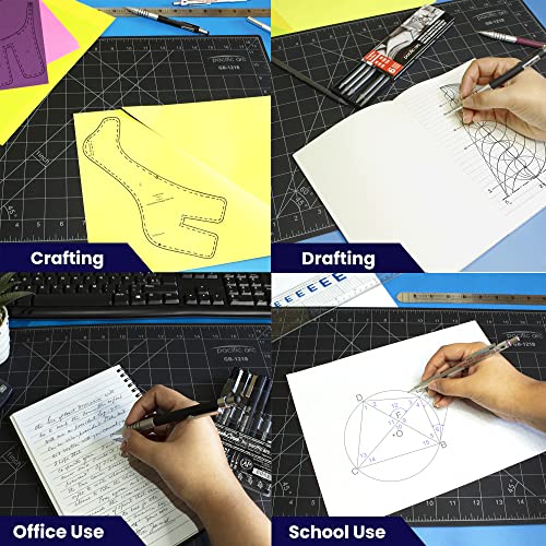 Pacific Arc Double Sided Self Healing Cutting Mat - Thick and Durable Vinyl Rotary Cutting Mat for Sewing & Scrapbook Paper Cutting Mat (24"x36") - size: 24"x36"