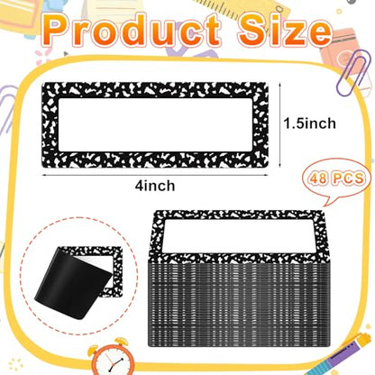 Eaasty 48 Pcs Dry Erase Magnetic Labels Reusable Magnetic Name Tag for Whiteboard Locker Fridge Classroom School Office Home(Composition Notebook) - style: Composition Notebook