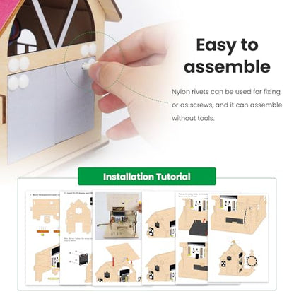 Microbit Smart Home Kit for Microbit V1 and V2,Electronics DIY Home Automation Coding Kit,STEM Educational Set for Student (Without Micro:bit and AAA Battery),Red