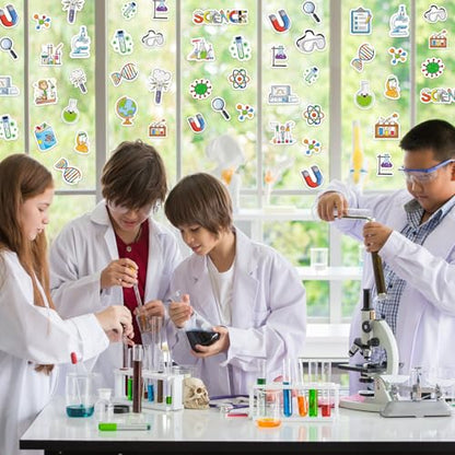 300Pcs Science Foam Stickers, Self-Adhesive Chemistry Biology Physics Stickers Science Laboratory Decals Sticker Decorations for Home Office School DIY Art Craft Teacher Classroom Supplies - style: Science
