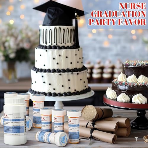 Kigeli 60 Pcs Nurse Graduation Party Favors Medication Pill Bottle Labels - style: Graduation