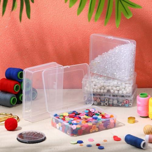 Jetec 18 Pieces Small Clear Plastic Storage Box, 5 x 4 x 1.3 Inch - size: 5 x 4 x 1.3 Inch
