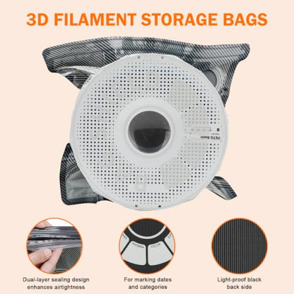10pcs 3D Printer Filament Vacuum Storage Bags - Light-Proof & Moisture Resistant Filament Vacuum Sealed Bags, 12.4" X 13.8" Reusable Vacuum Bags for Filament (Without Pump) - size: 10 Bags