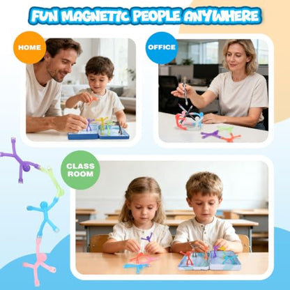 10Pcs Magnetic Travel Toys with Metal Box, Magnets Men for Kids Fidget Toys - size: 10Pcs Opaques