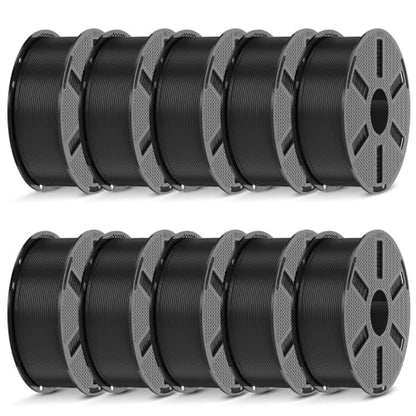 JAYO PETG 3D Printer Filament Bundle 1.75mm, 1.1kg, 10-Pack, Black - color: 11kg Black