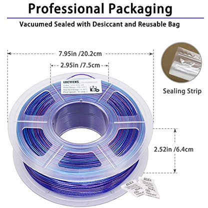 Rainbow PLA 3D Printer Filament, PLA Filament 1.75mm, Shiny Color Change Rainbow PLA Filament, +/- 0.02mm, 3D Printing Filament 1kg/2.2lbs - color: Shiny 3 Color Change