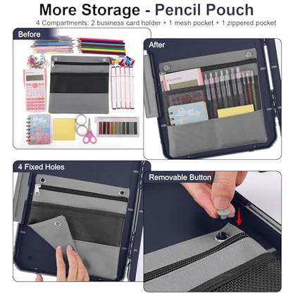 Clipboard, Clipboard with Storage, Heavy Duty Clip Boards 8.5x11, Protective Over Molded Edge, Plastic Clipboards, Contractor Folder with Internal Pen Pouch for Driver (Dark Blue) - color: Dark Blue