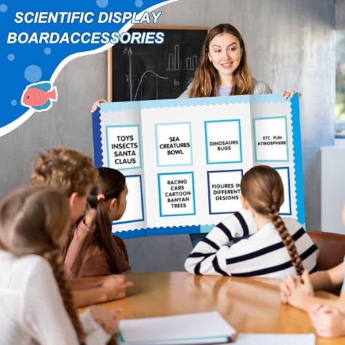 90 Pcs Science Fair Board Supplies Trifold Poster Boards, Ocean - color: Ocean