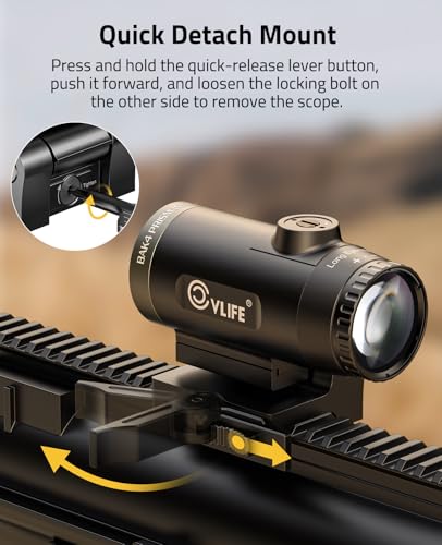 CVLIFE Eaglefeather 3X/4X/5X/6X Compact Magnifier with Quick Release Mount - size: 4X