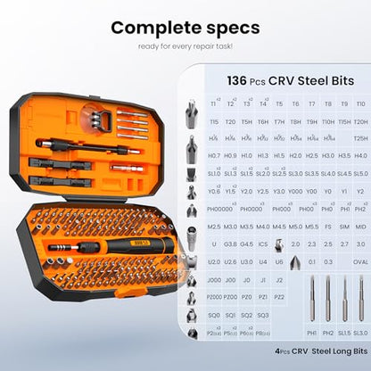 JOREST 152 in 1 Small Precision Screwdriver Set, Tool Gifts for Men, Mini Repair Tool Kit for Electronics, Macbook, Laptop, PC, RC, PS5, iPhone, Jewelers, Xbox, Glasses