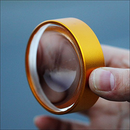 6X Domed Magnifying Glass 60mm Golden Desktop Paperweight Magnifier Reading Aid for Small Fine Print,Newspaper,Bible,Document Examination,Recipes, Craft and Map, Hand Polished & Light Gathering
