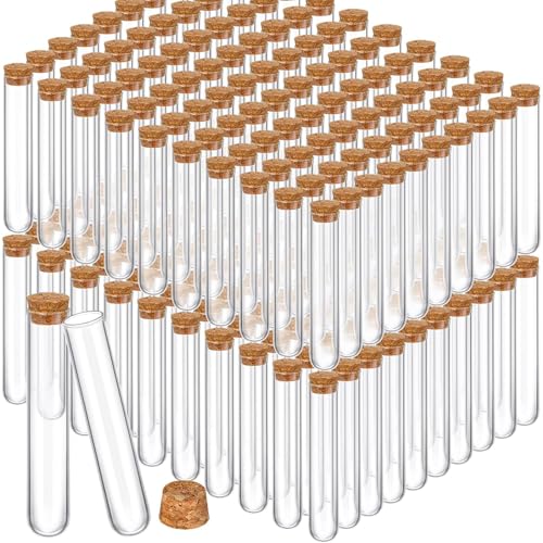 Thyle Glass Test Tubes Bulk with Cork Clear Stoppers, 20x150mm/35ml, 200 Pcs - size: 20x150mm/35ml