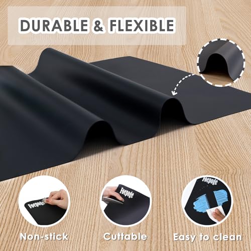 31.5" x 23.6" Extra Large Silicone Mat for Resin Casting, Epoxy and Crafts - color: Black