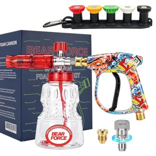 BEAR FORCE Pressure Washer Spray Gun & Foam Cannon Foam Gun, Car Washing - color: D. Spray Gun & Foam Cannon Set