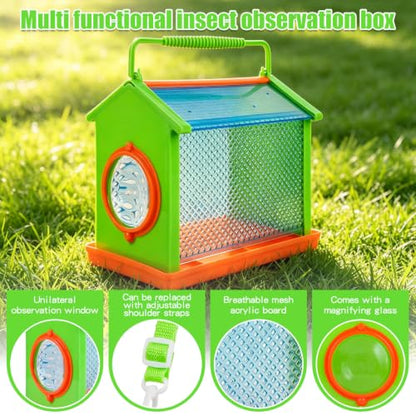 Bug Catcher Kit for Kids 3+, Bug Catching & Outdoor Explorer Kit | Insect Cage, Safe, Extendable Butterfly Net, Carry Bag, Catch & Release Adventure Set for Backyard & Camping