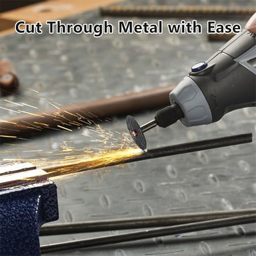 50 Pcs Metal Cutting Discs 1-1/2'' Fiberglass Reinforced Cut Off Wheels with Four 1/8 Rotary Tool Mandrels for Metal Cutting Discs (1-1/2'') - style: 1-1/2‘’