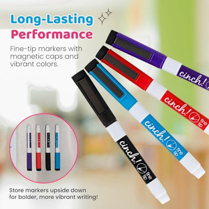 20x13 Stain-Resistant Magnetic Whiteboard for Fridge - Includes 4 Markers and Big Eraser with Magnets - Dry Erase Board - Refrigerator White Board Organizer and Planner (Pack of 2) - size: 20x13 (Pack of 2)
