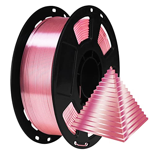 1.75mm Silk Rose Gold PLA Pink Pearlescent Shining 3D Printing Material, 1kg 2.2lbs 3D Plastic Material, Widely Support for FDM 3D Printer, Easy to Print by BBLIFE - color: Rosegold
