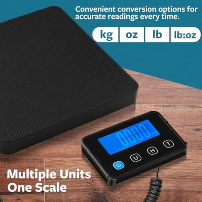 Digital Shipping Scale, Postal Scale, 220 lb, 0.1 oz, Remote Display - color: 220 lbs Remote Display