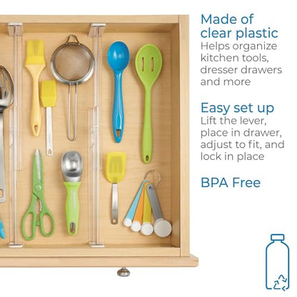 iDesign Linus Collection Plastic Adjustable Deep Drawer Divider