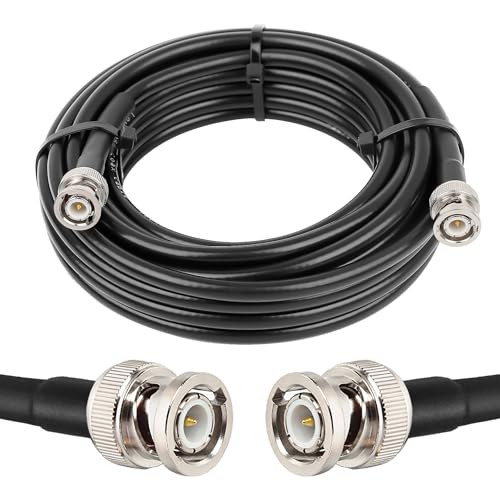 MOOKEERF RG8X BNC Male to BNC Male Coaxial Cable 25FT 50 ohm Ultra Low Loss for Antenna, RF Radio, Modem, Oscilloscope, Spectrum, Analyzer, Signal Generator - size: 25FT