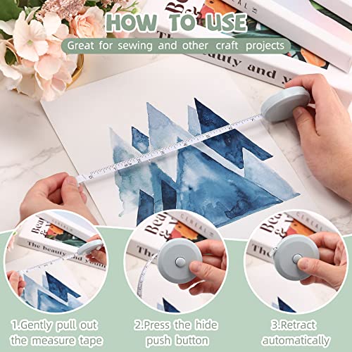 Kigeli 100 Pcs Retractable 60 Inch Measuring Tape - Mini Soft Measurement Tape for Fabric, Sewing, Body