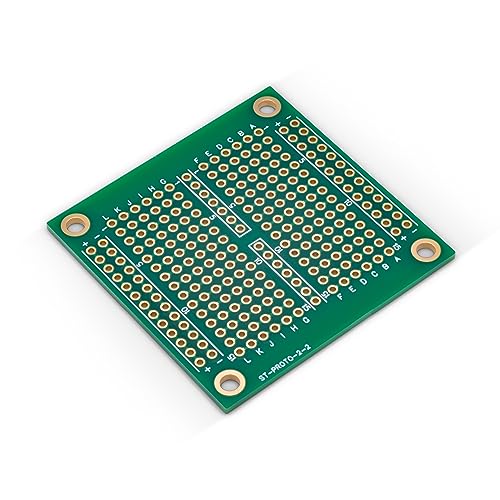 Double Sided ENIG Protoboard, Solderable Breadboard, Electronic Circuit Board for DIY Prototype Circuit, FR4, Plated Through Hole Solder Prototype Board, ST-PROTO-2-2 (2" x 2") - style: 2" x 2"