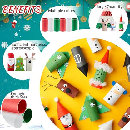 Henoyso 100 Pack Toilet Paper Rolls, 1.57 x 3.74 Inch, Green, Red, White - color: Green, Red, White, size: 1.57 x 3.74 Inch