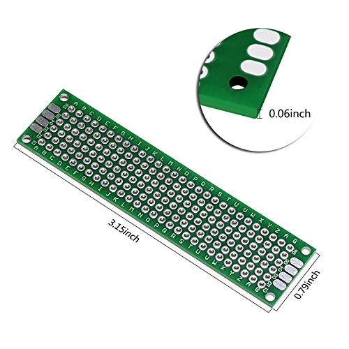 (Pack of 4) PCB Prototype Board, Double Sided PCB Proto Board for DIY Solder Breadboard, 2cm X 8cm(0.787" X 3.149") Universal Printed Circuit Board - size: 2x8-4PC