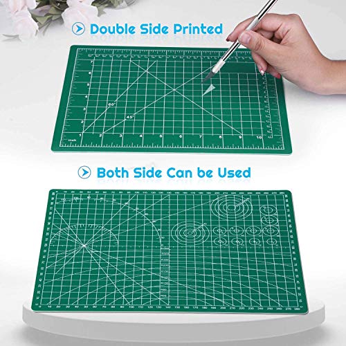 anezus Self Healing Sewing Mat, Rotary Cutting Mat Double Sided 5-Ply Craft Cutting Board for Sewing Crafts Hobby Fabric Precision Scrapbooking Project 9inch x 12inch(A4) - color: Green, size: 12"L x 9"W