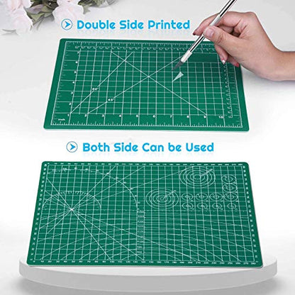 anezus Self Healing Sewing Mat, Rotary Cutting Mat Double Sided 5-Ply Craft Cutting Board for Sewing Crafts Hobby Fabric Precision Scrapbooking Project 9inch x 12inch(A4) - color: Green, size: 12"L x 9"W