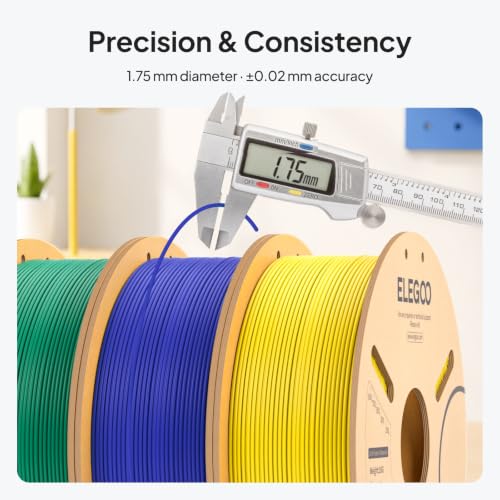 ELEGOO PLA 3D Printer Filament 1.75mm 4KG Red/Dark Blue/Yellow/Neon Green - color: Red/Dark Blue/Yellow/Neon Green, size: 4kg