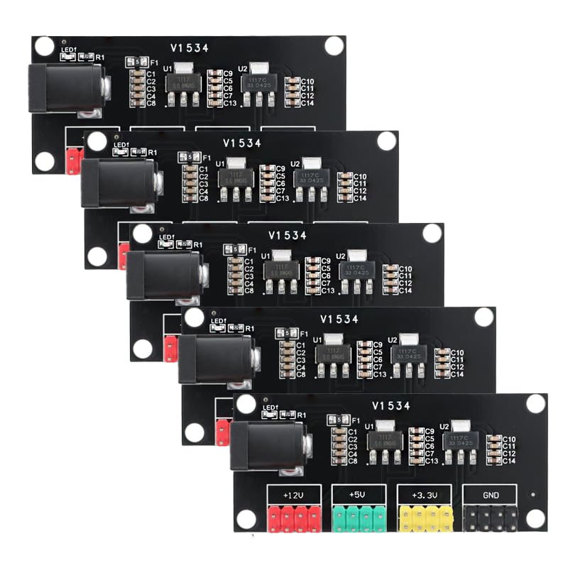 5Pcs Power Module 3.3V 5V 12V Multi-Output Voltage Conversion Module DC-DC Converter 12V to 3.3V/5V/12V Electronic Power Board