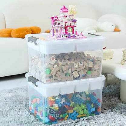 Citylife 17QT 4Packs Clear Craft Organizers and Storage Box with Tray - size: 17 Qt- 4 Pack