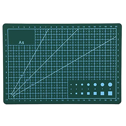 Self Healing Cutting Mat, Durable Double Sided Precision Cutting Surface for Sewing Crafts PVC Blue A5 8.3 x 5.9 Inch 1 Piece