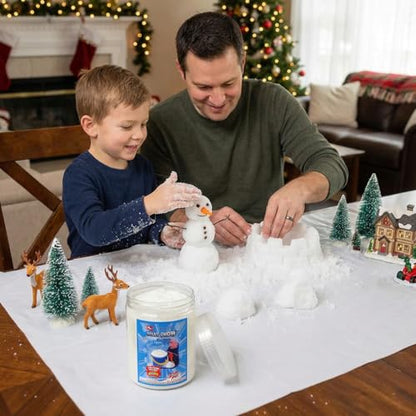 Instant Fake Snow Powder - 1lb (16oz) - Makes 8 Gallons - Pure White Fluffy Realistic Indoor Snow for Winter Wonderland Decorations, Parties, Kids Sensory Bins & Science Experiments